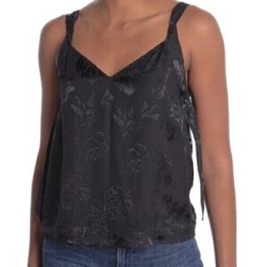Rag & Bone Black Colette Floral Silk Blend Cami Blouse Women’s Size Medium NWT